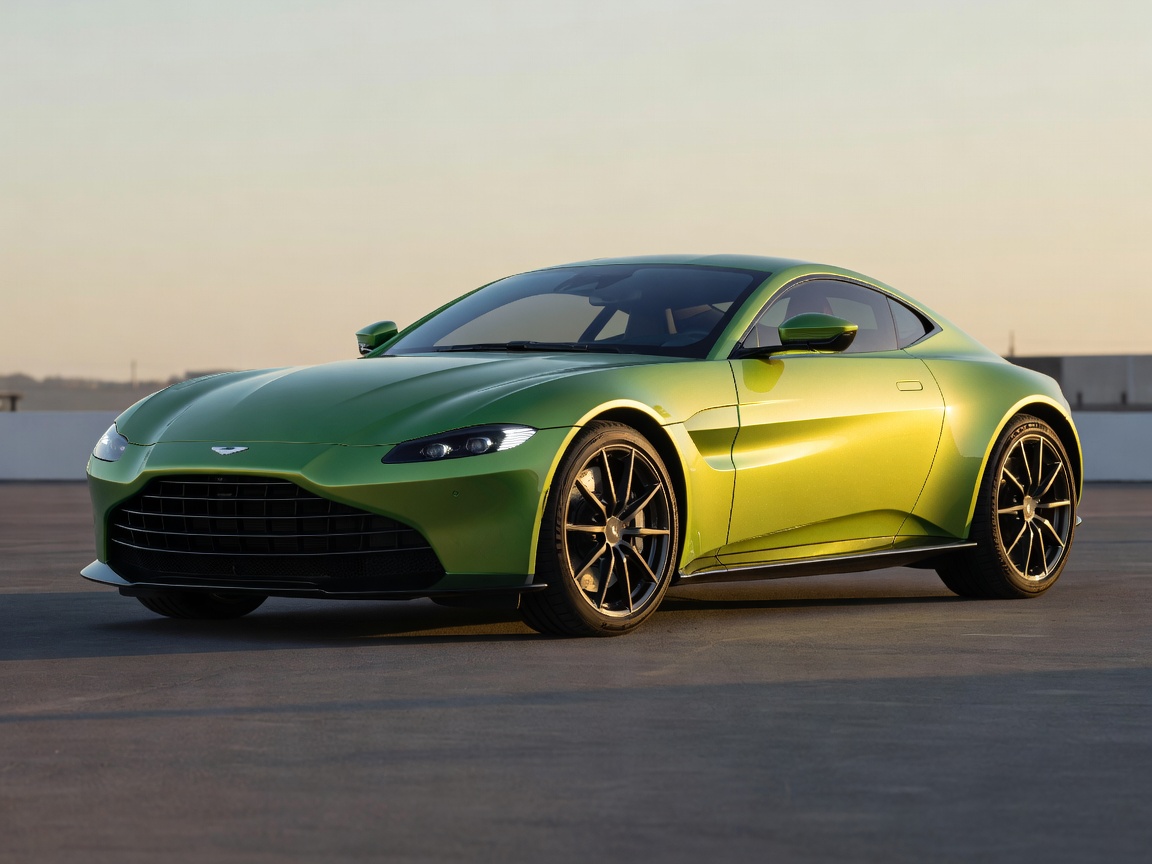 Aston Martin Vantage Lime Essence metallic sportscar