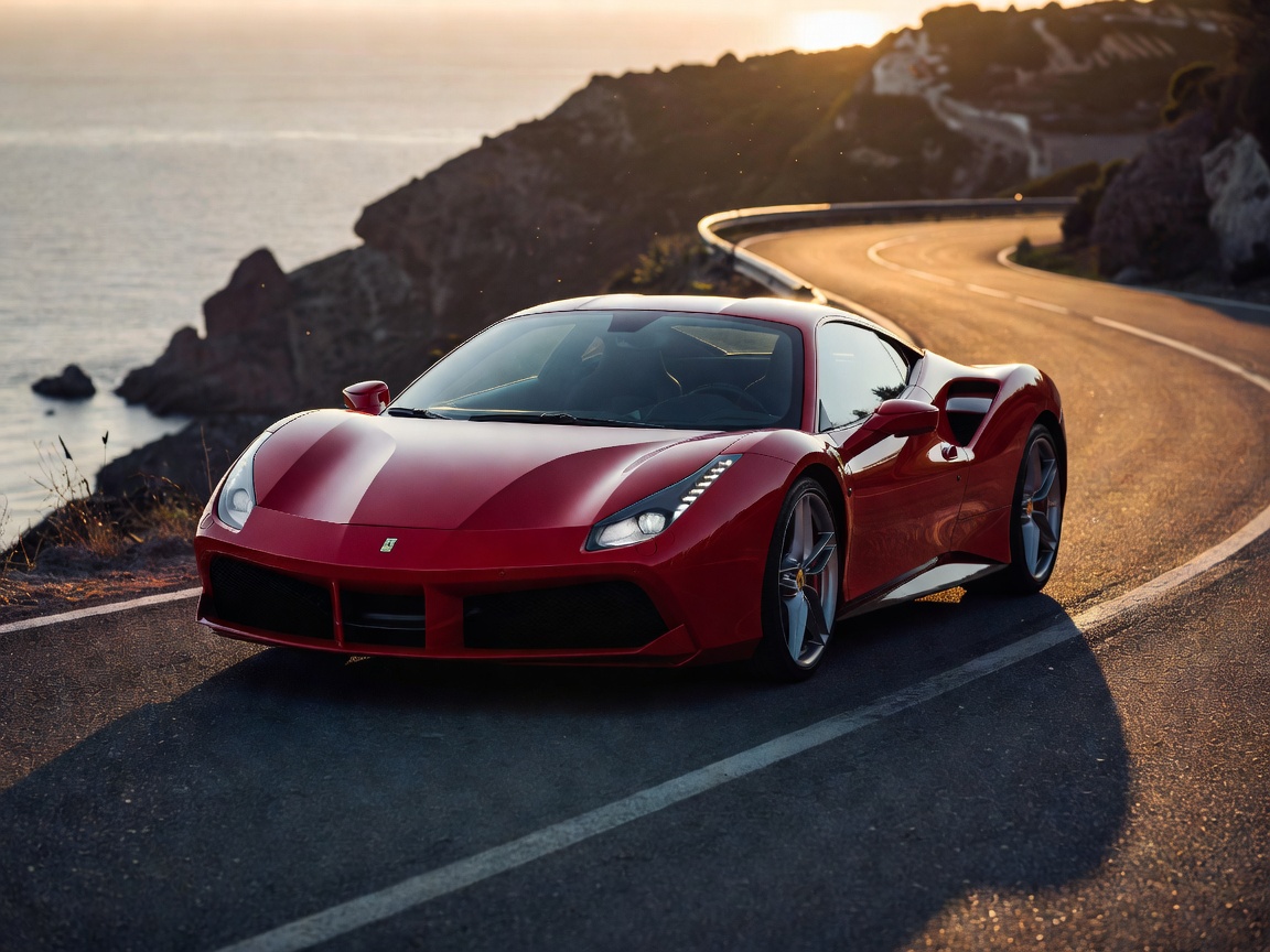 Ferrari 488 GTB Rosso Corsa supercar front view